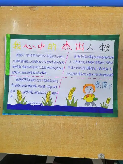 安阳市钢二路小学五年级组开展"我心中的杰出人物"手抄报活动