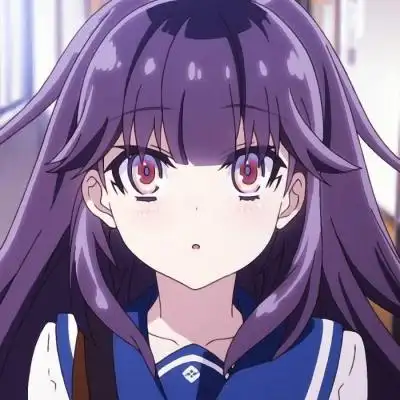 紫色头发动漫二次元女生头像