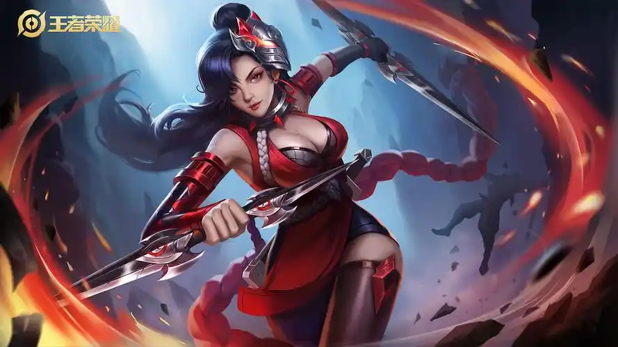 王者荣耀阿轲同人横版插画