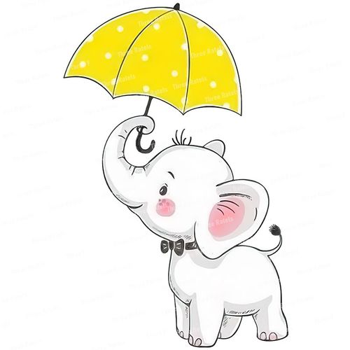 可爱大象宝宝自粘贴画儿童房装饰贴纸卧室卫生间冰箱马桶防水贴纸