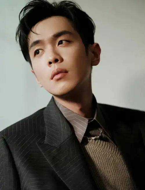 张若昀黑色条纹西装##张若昀连续两次活动造型