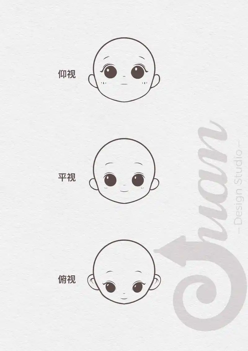 q版人物头部正面画法.#不止于此插画团练 #画画 #ipad - 抖音