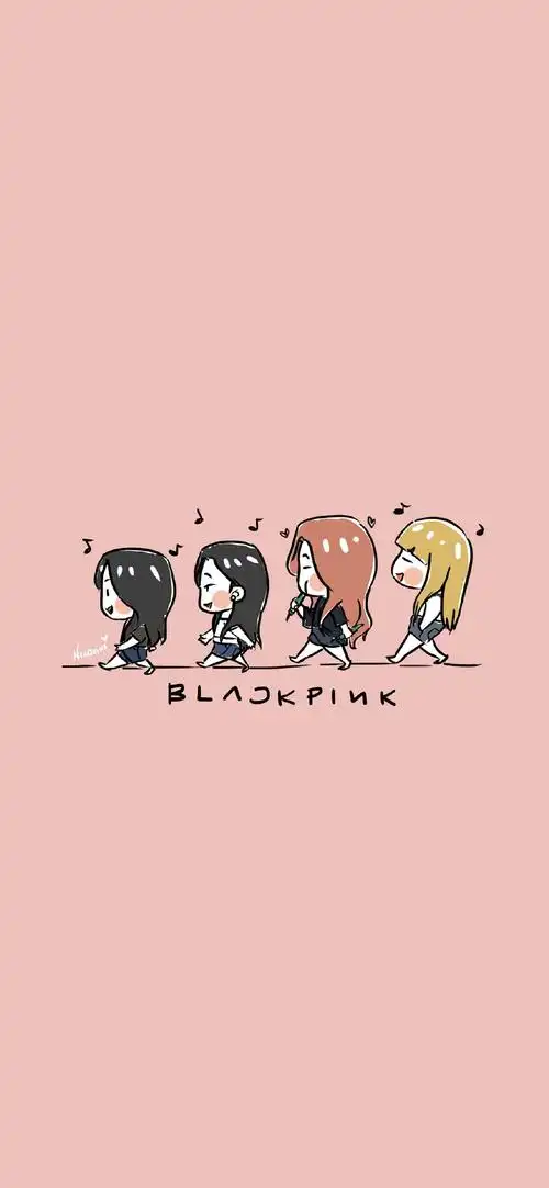 blackpink卡通可爱手绘手机壁纸