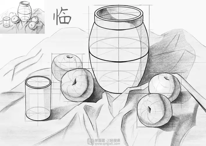 临摹组合静物组合—素描速写静物提高训练