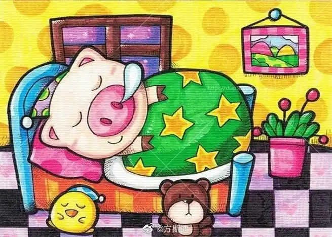 儿童画|丹尼索儿童画 适合低龄段儿童画范画方斯遇美术分享超话#儿童