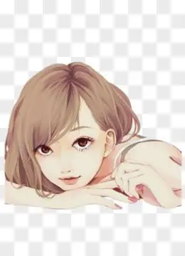 长发美女矢量图pngpsd手绘卡通涂鸦贴纸套图免抠装饰元素pngpsd一组