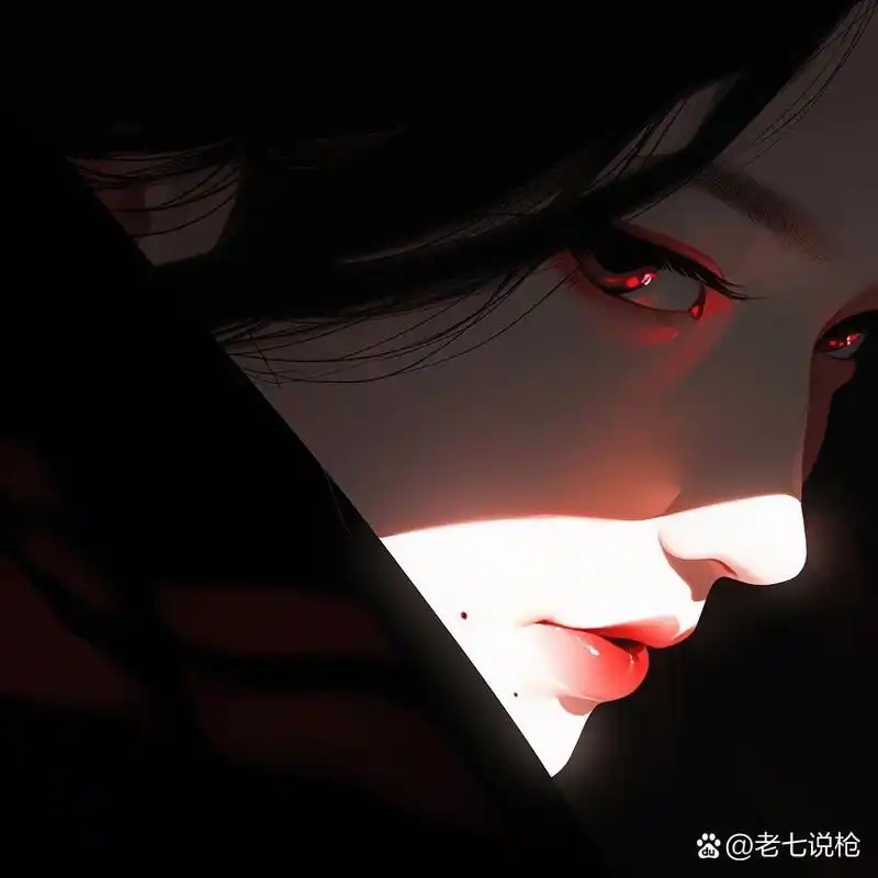 禁欲系高冷黑色红色氛围感女生头像