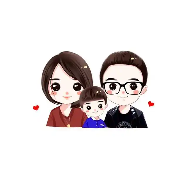 全家福照片,幸福一家三口头像,简单温馨又好看