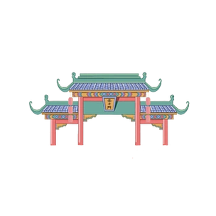 南天门装饰插画风元素