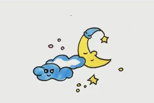 美丽的夜空简笔画图片大全夜晚夜空简笔画怎么画