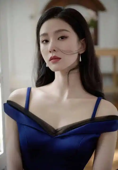 气质女神刘诗诗一袭蓝色礼服出席活动!优雅迷人!