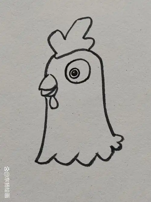 小鸡简笔画教程,教大家画一只漂亮的卡通鸡