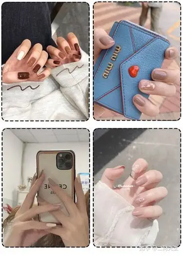 纯色的奶茶美甲还可以自己买指甲油涂,基本不会出错.