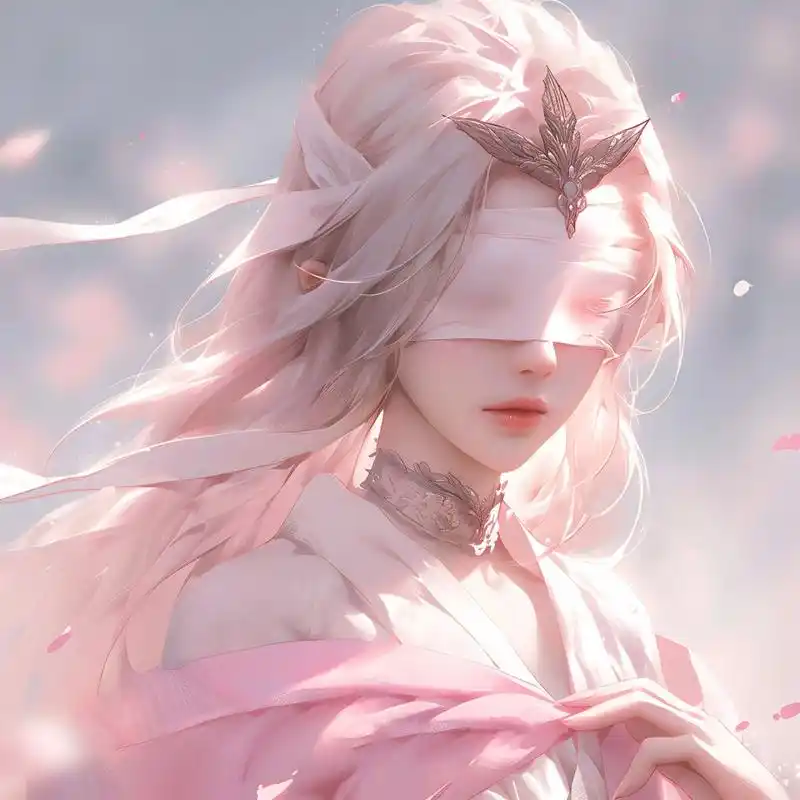 蒙眼小姐姐,粉色系一战封神!▏女生头像