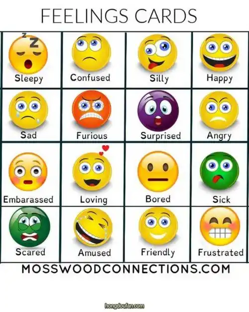 feelingscards小黄人表情包认识情绪英语图片练习打印下载