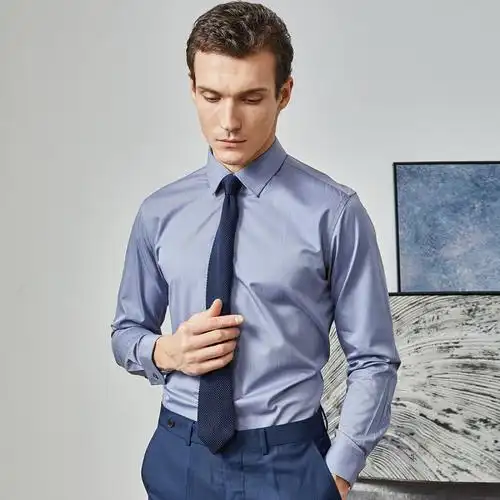 雅鹿男装衬衫男免烫抗皱舒适百搭商务正装男士衬衫218250186