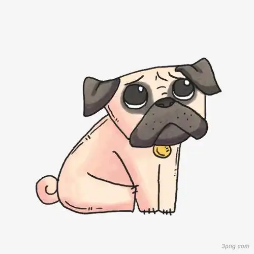 卡通哈巴狗png素材透明免抠图片-动植人物