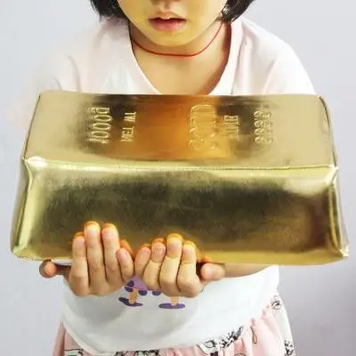 仿真金砖银砖长方形枕头抱枕靠垫家居搞笑金条靠垫