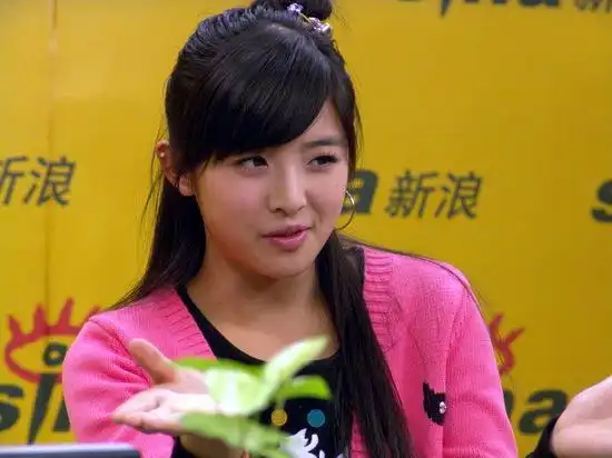 图文:张含韵做客新浪聊新专辑-可爱表情