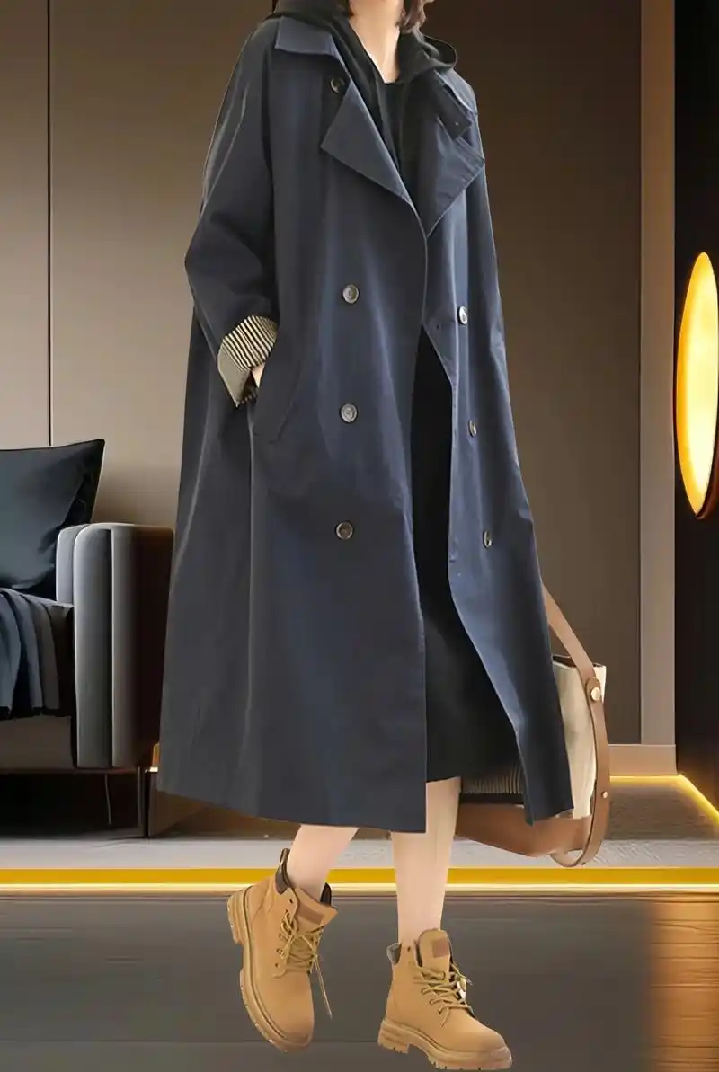 早秋时尚~韩版休闲风衣外套轻舞飞扬!