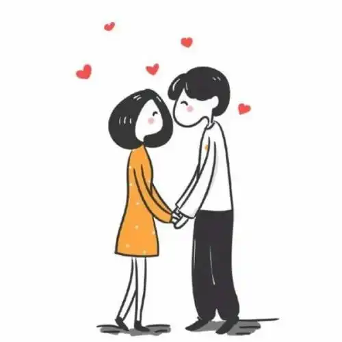 心动手牵手_卡通情侣头像图片_扣扣居