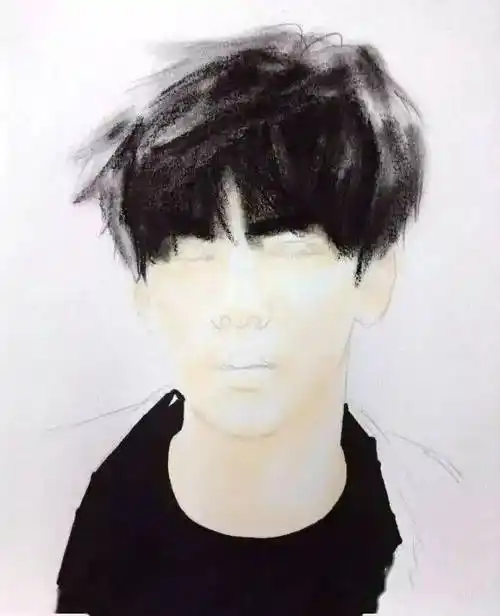 exo 吴世勋 手绘彩铅过程图_版权_网络_图文