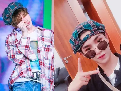 justin黄明昊真会玩,衣服剪破,还戴了蔡徐坤的帽子?