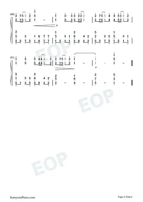 rubia-崩坏3渡尘印象曲双手简谱预览4