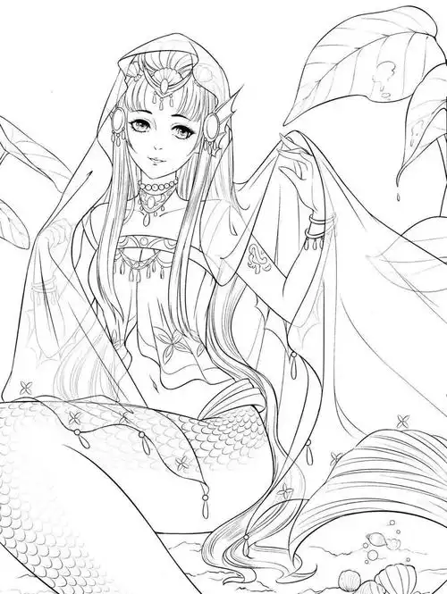 古风汉服人物手绘线稿!(120张效果图线稿合集)_中国