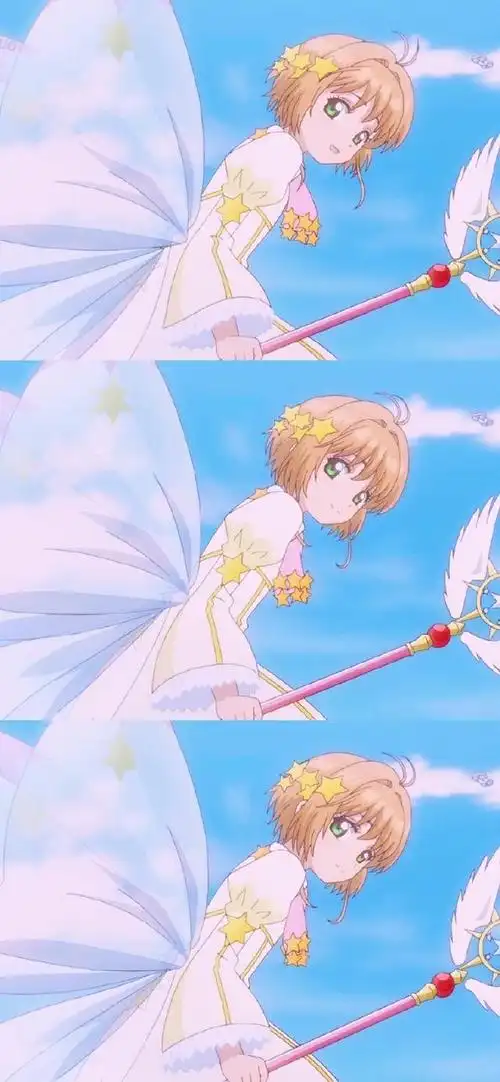 多彩壁纸566期|百变小樱卡通三格拼接壁纸 无水印动漫壁纸