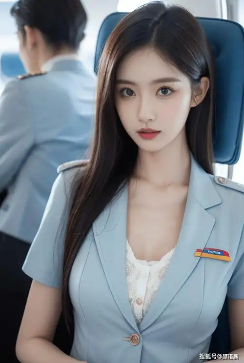 美女壁纸:淡蓝制服下的美丽空姐,完美身材让人心动_专业_魅力_身体