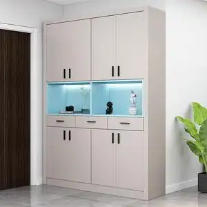 现代简约鞋柜家用门口带灯大容量收纳一体入户门高柜a