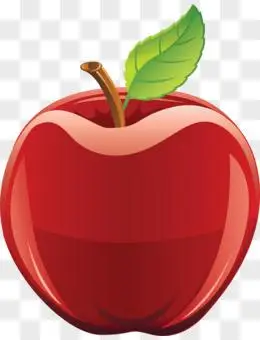 苹果png水果图片手绘3d  清新精美水果png水果图标水