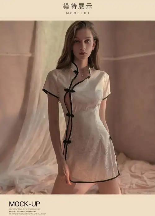 开叉旗袍套装免脱性感睡衣古代装诱惑开裆侧漏旗袍含内裤开档内裤l码