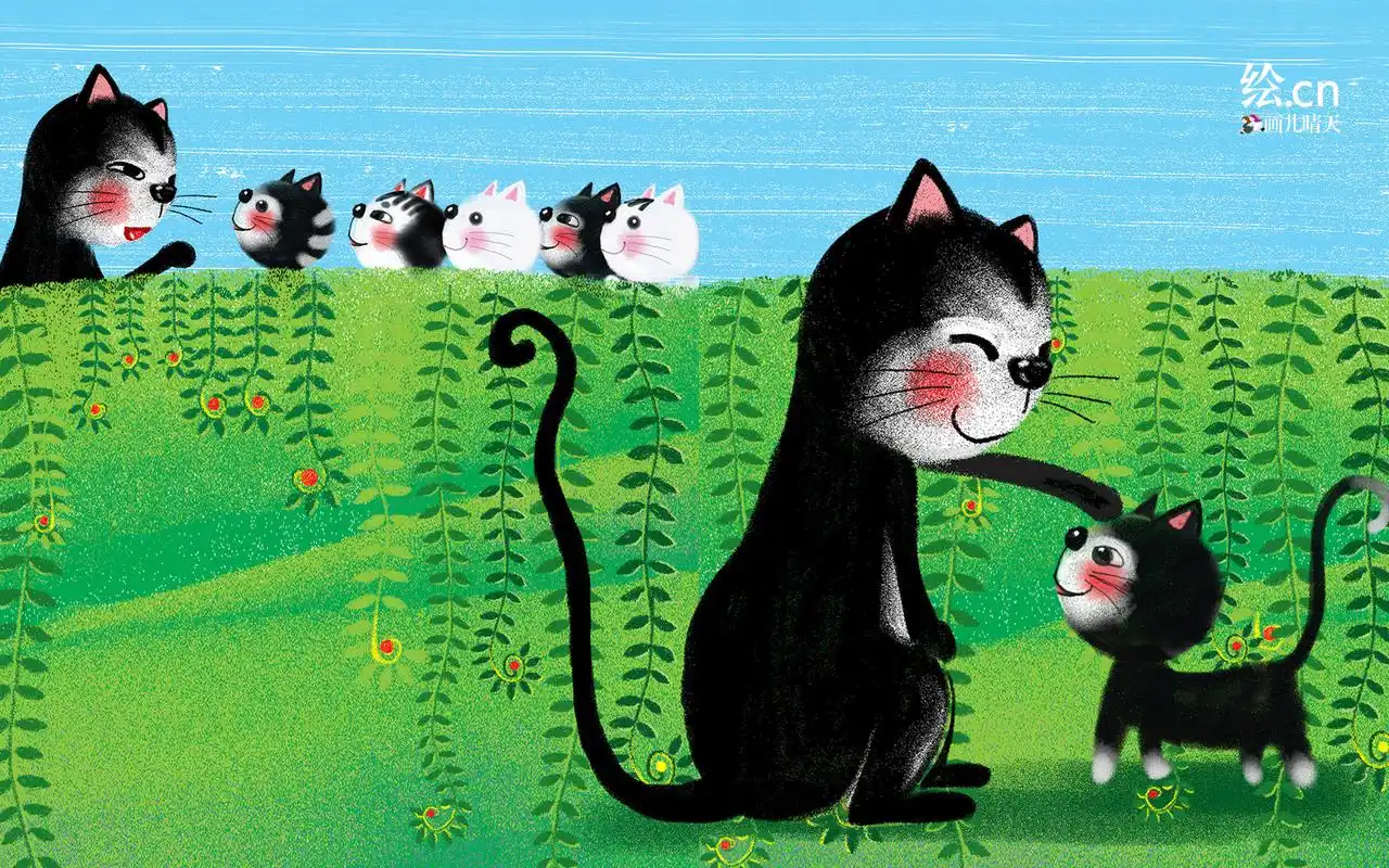 健康绿色护眼儿童手绘插画唯美大自然桌面壁纸第二辑高清大图预览1920