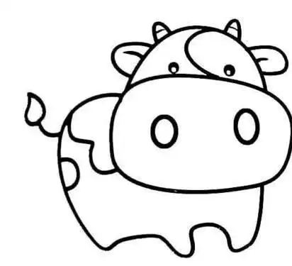 儿童画牛简笔画的画法步骤详解 教你怎么画牛简笔画-六学艺术手工网