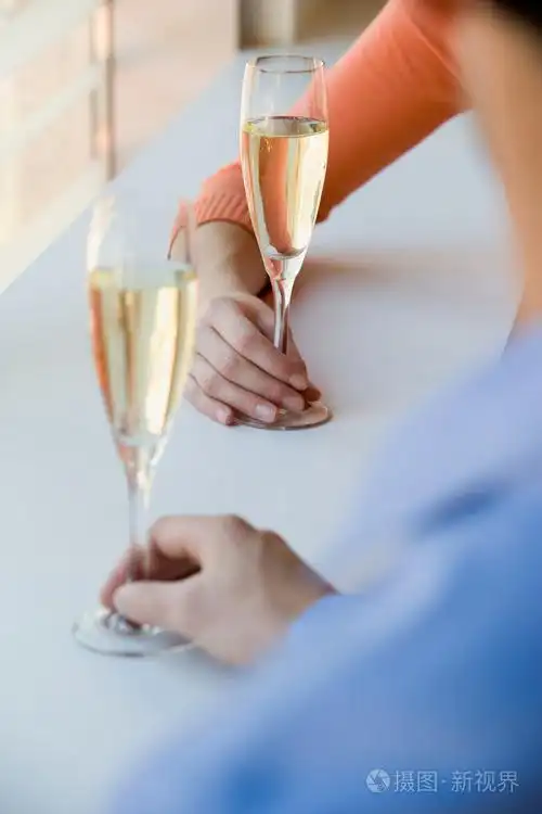 夫妇一起共饮香槟
