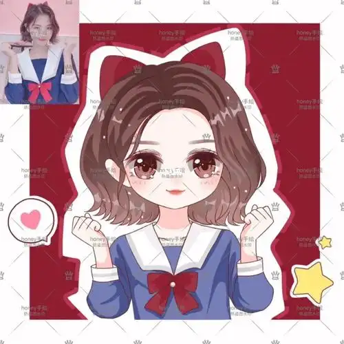 the9-许佳琪_手绘_许佳琪_the9_头像_大眼萌_q版手绘头像_素材_头像