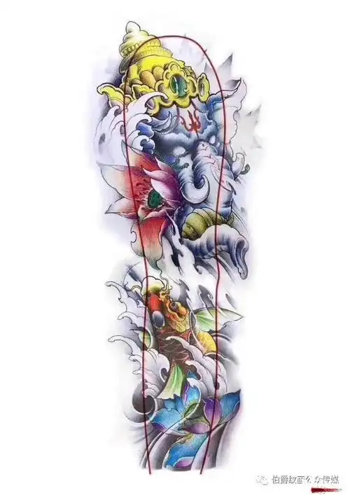 九素刺青纹身手稿第16期:花臂手稿素材