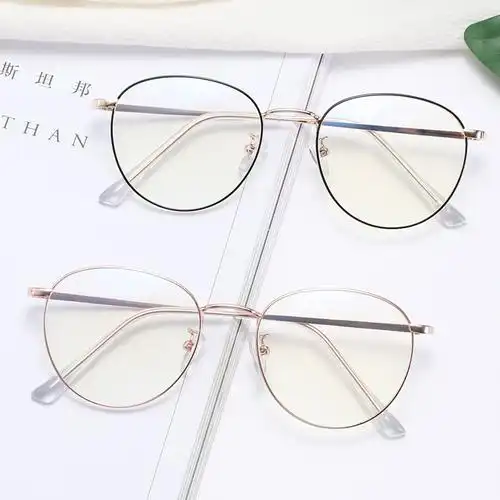 2021新款防蓝光平光镜 男女个性眼镜可配近视光学眼镜金属眼镜框