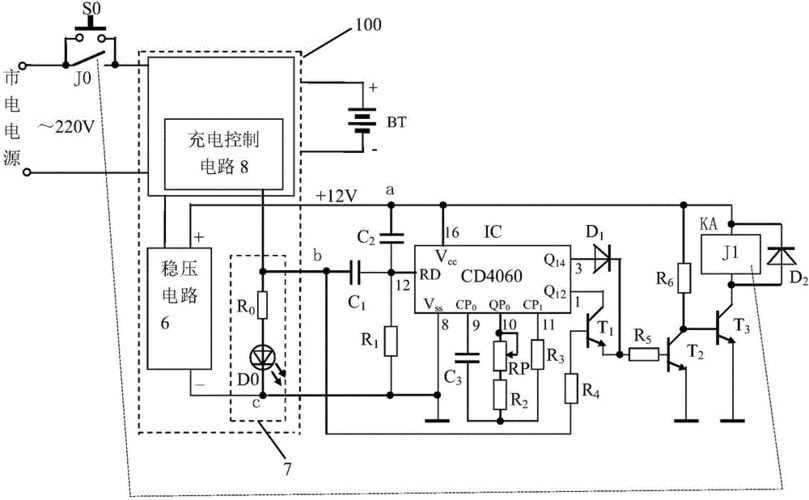 电动车蓄电池充电器的自动断电电路的制作方法