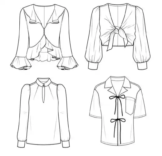 女衬衫服装款式图2