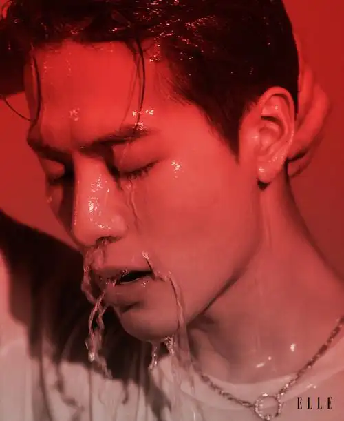 王嘉尔湿发透视背心大片写真图片