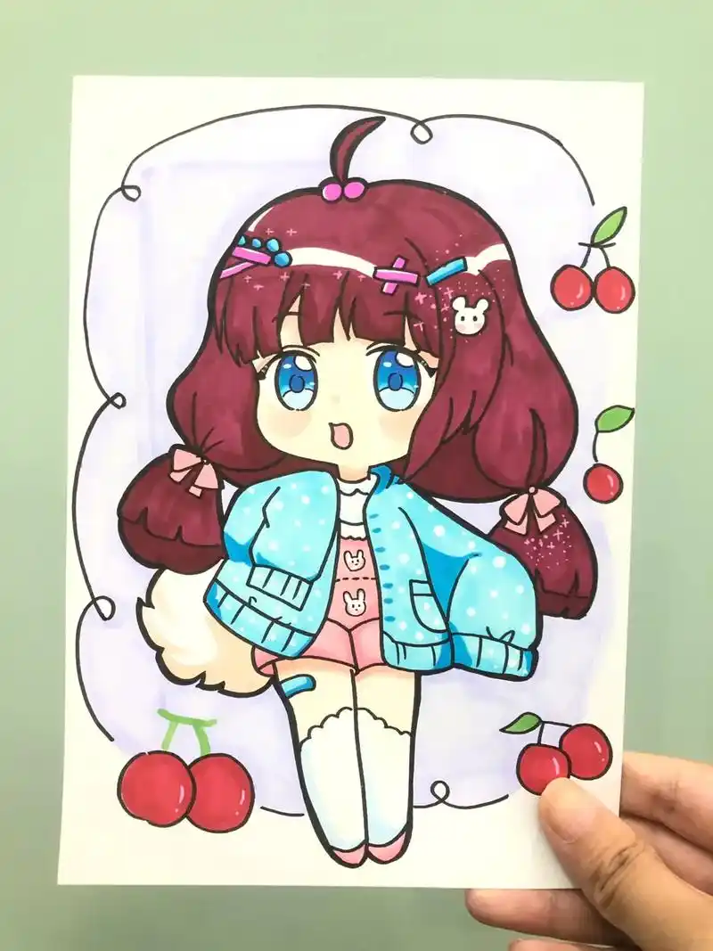 35|100 幅 q版动漫女生人物|初级动漫人物|(附线稿) - 抖音