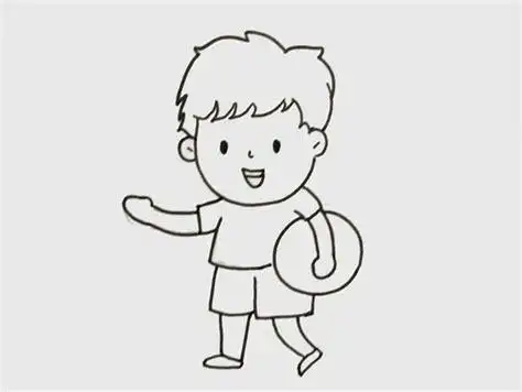 小男孩拿喇叭简笔画