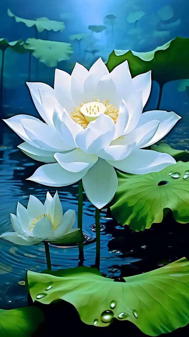 白色荷花盛开,圣洁而美丽,花香扑鼻.繁忙的思绪渐渐消散.静静 - 抖音