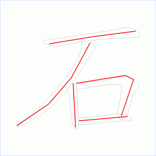 国字: 石的笔顺 (5画)