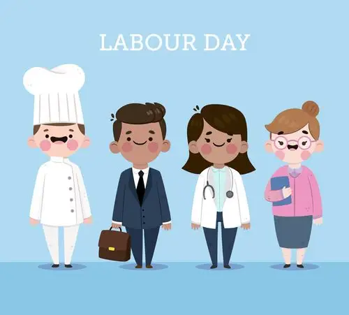 4个微笑职业人物设计矢量图