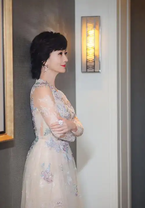 赵雅芝刺绣白裙典雅窈窕写真图片