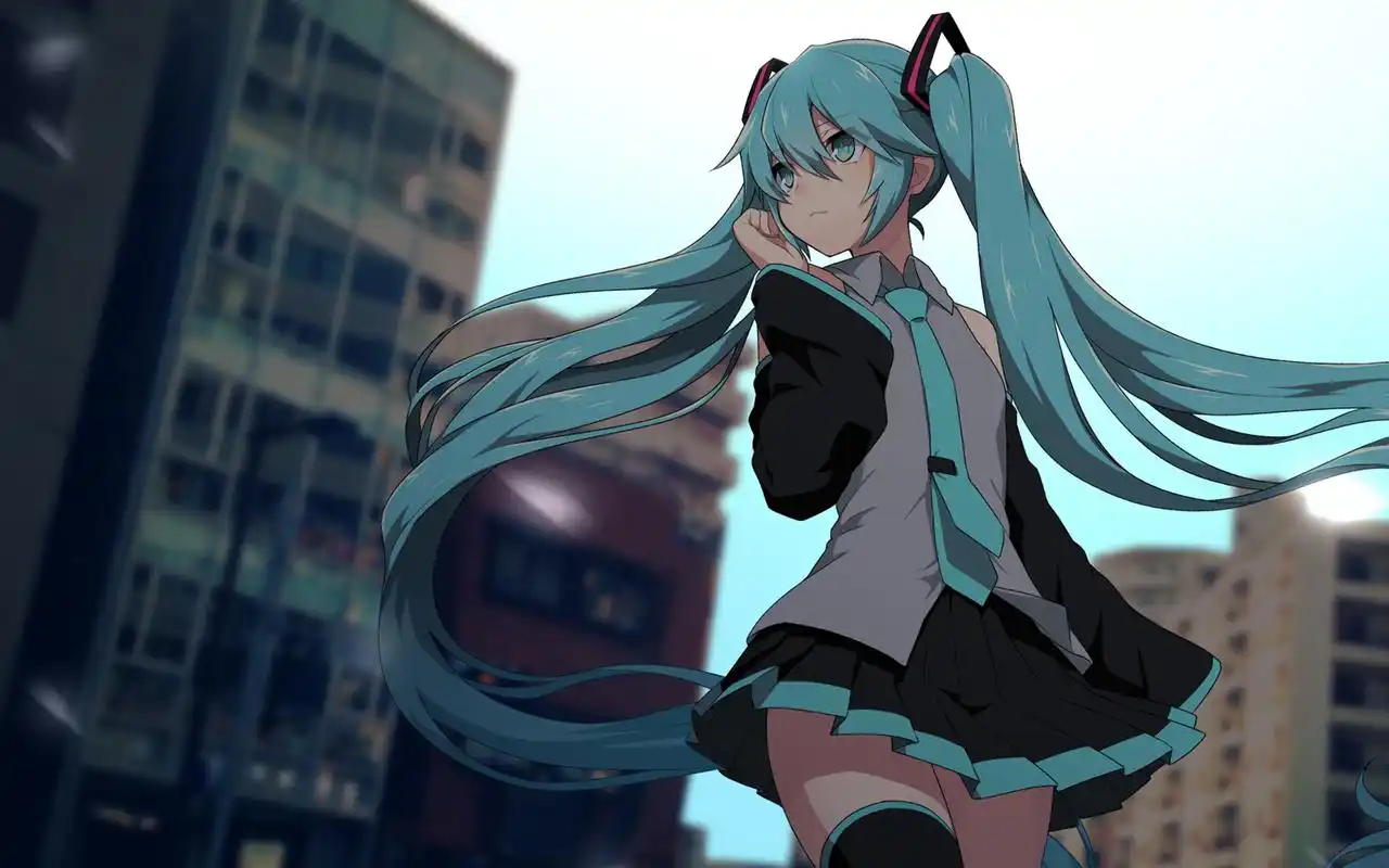 初音未来精致唯美插画高清桌面壁纸_卡通动漫_壁纸下载_美桌网